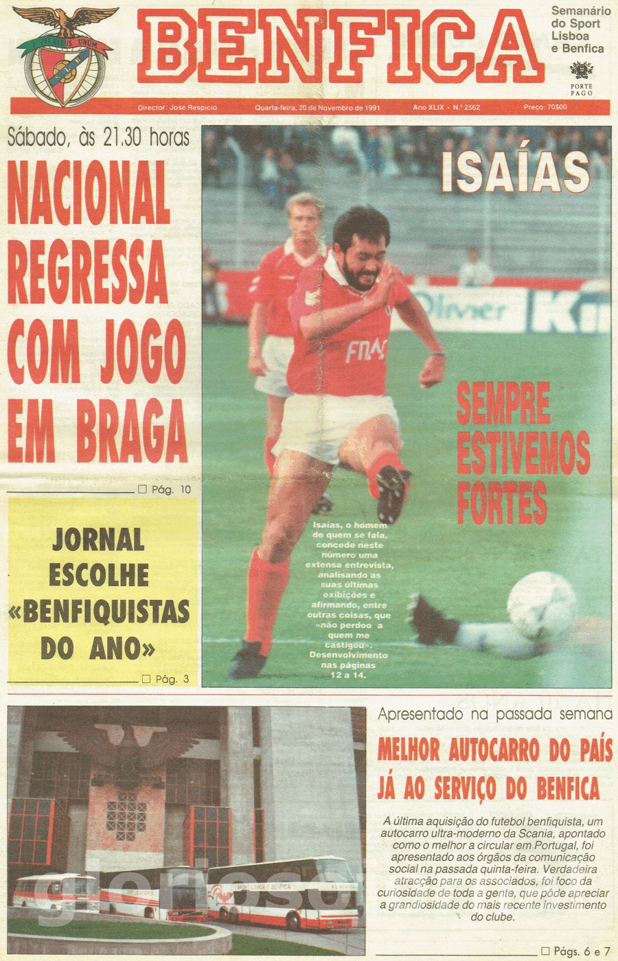 jornal o benfica 2562 1991-11-20